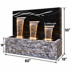 Calcutta Gold Onyx Concrete Waterfall Fountain – Luxury 3-Spout Water Feature