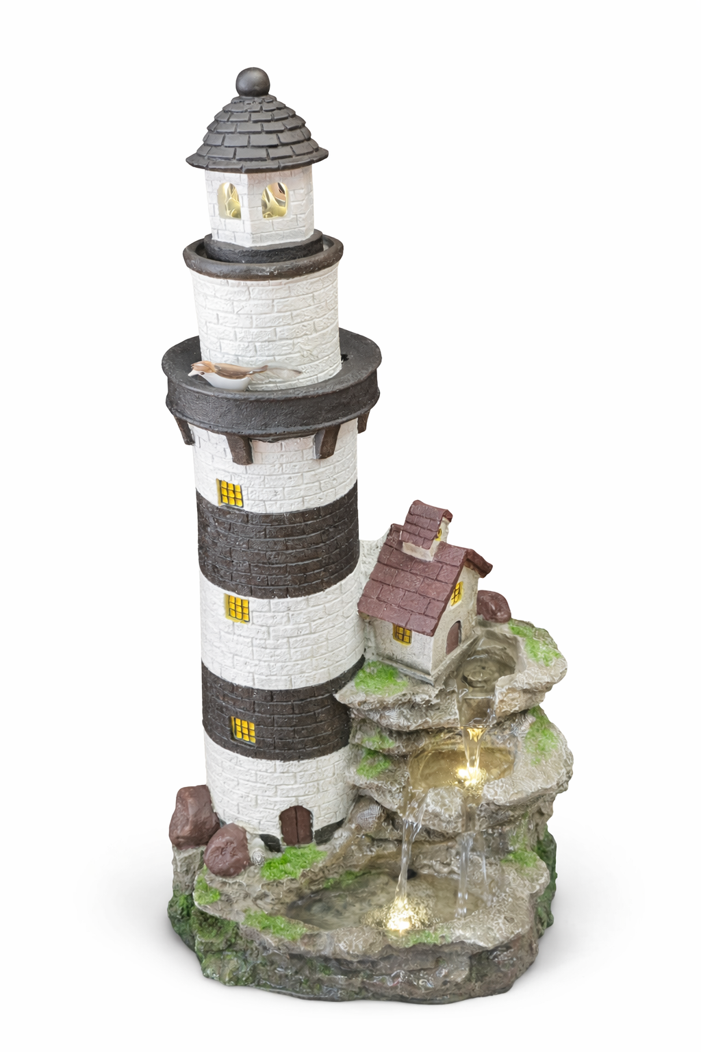 Lighthouse Water Fountain – Coastal Outdoor Decorative Feature (41”)