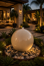 24'' Concrete Sphere Fountain with a Hidden Base / Full kit