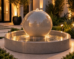 Concrete Sphere Fountain 30" with 60" Round Basin