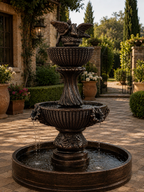 Elegant Concrete Birds Fountain 6-7 ft