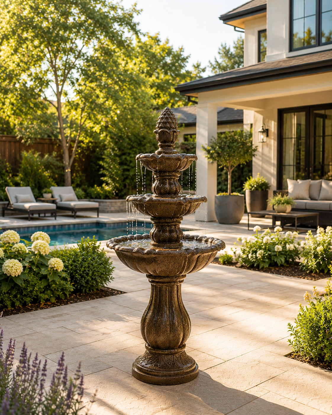 Modern Three-Tier Classic Resin Fountain