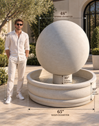 Luxury Oversized Concrete Sphere Fountain