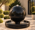 Luxury Oversized Concrete Sphere Fountain – 48" Architectural Garden Water Feature