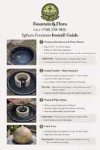 24'' Concrete Sphere Fountain with a Hidden Base / Full kit