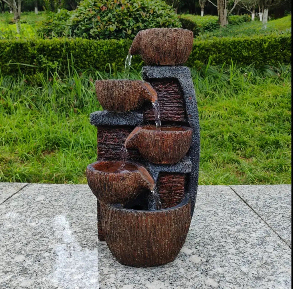 Vintage Ceramic-Style Resin Fountain/ LED LIGHTS