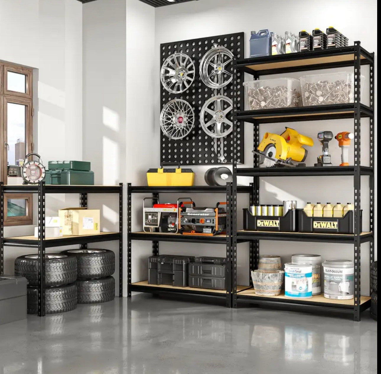 Heavy duty five tier shelves