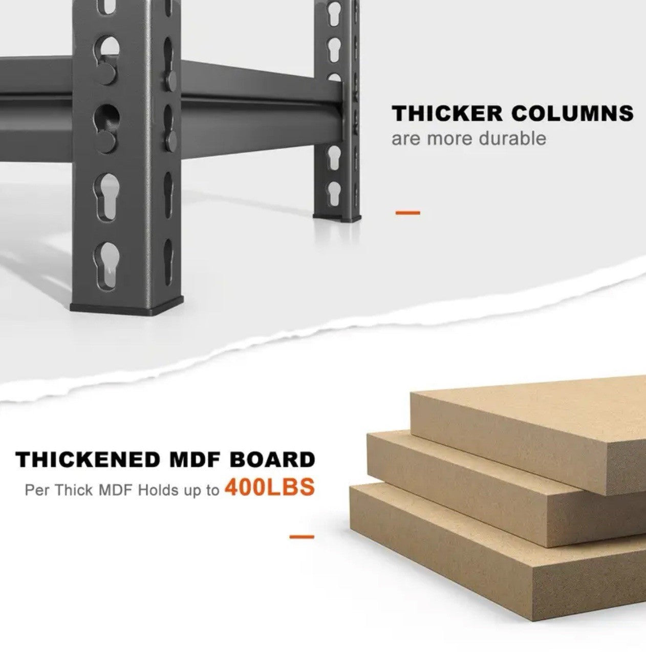 Heavy Duty 5 Tier Metal Shelves - 72" H Storage Shelves, 2000LBS Capacity