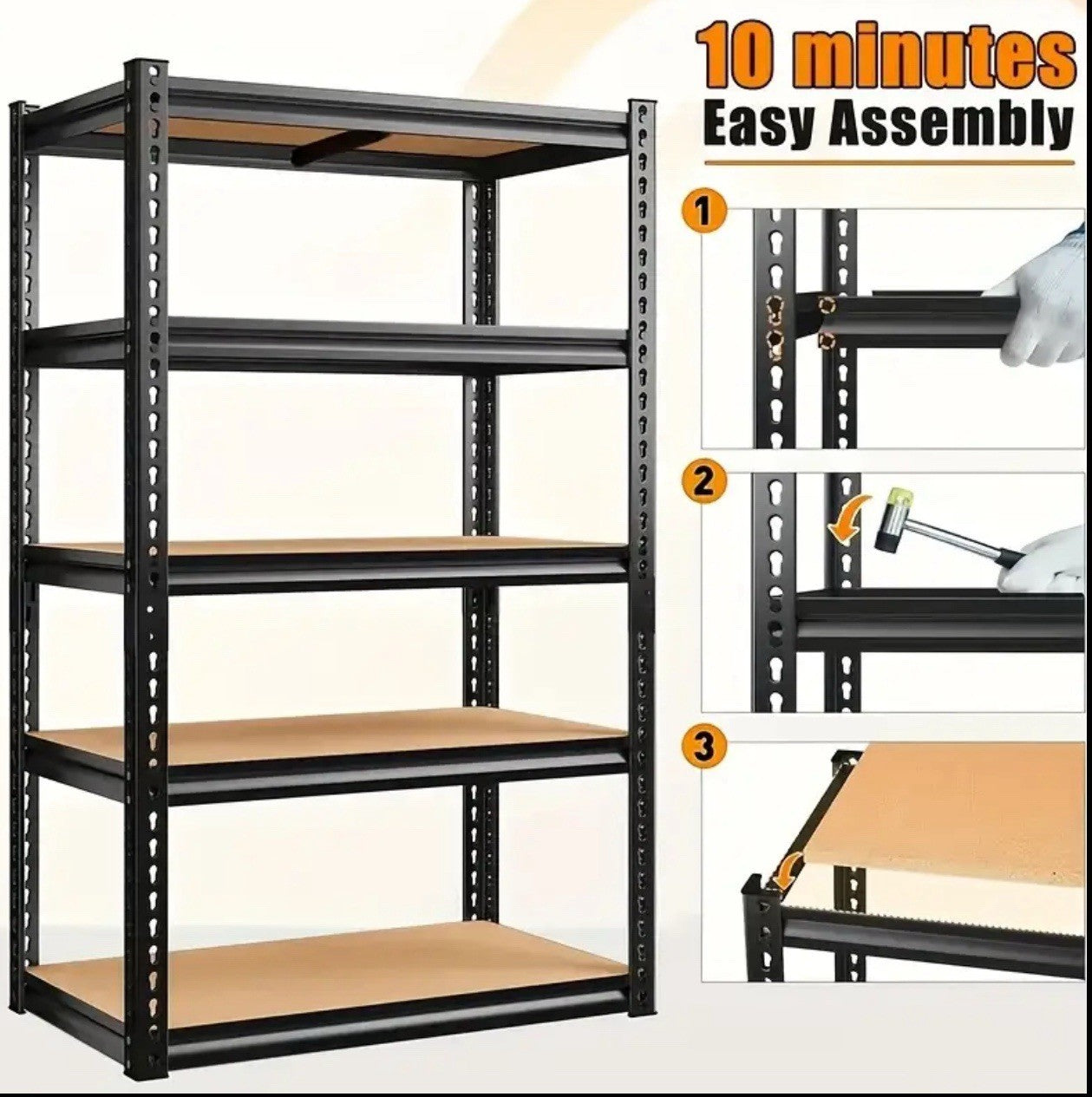 Heavy duty five tier shelves