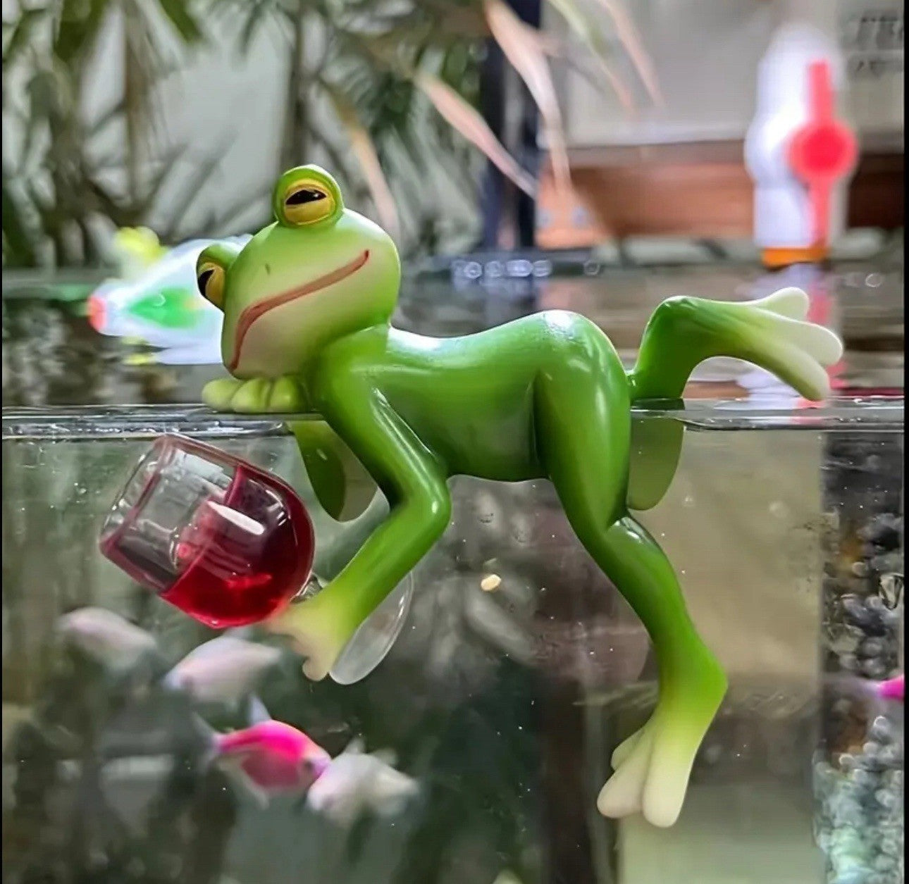 3 Frogs with Drinks Resin Sculptures