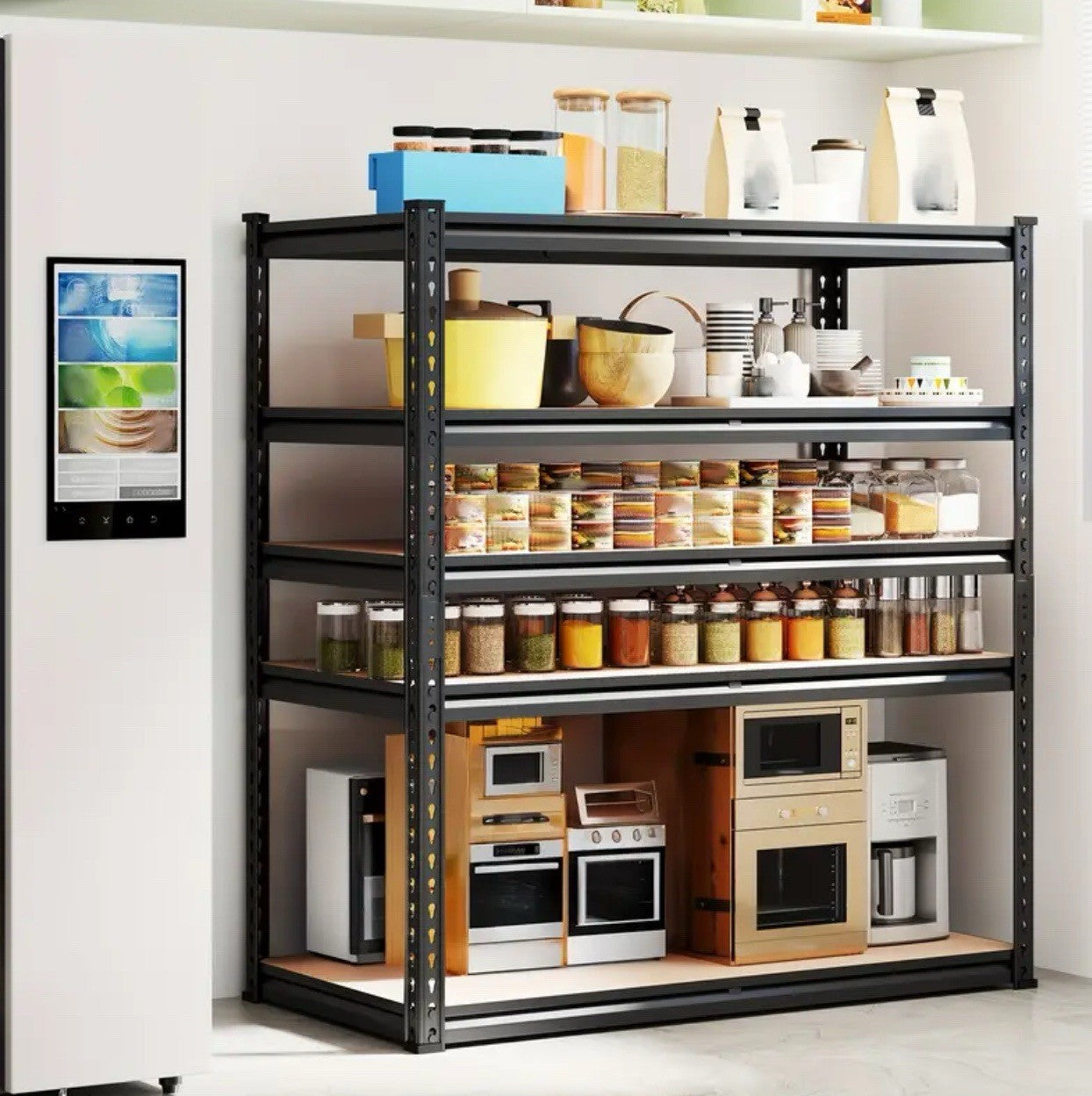 Heavy Duty 5 Tier Metal Shelves - 72" H Storage Shelves, 2000LBS Capacity
