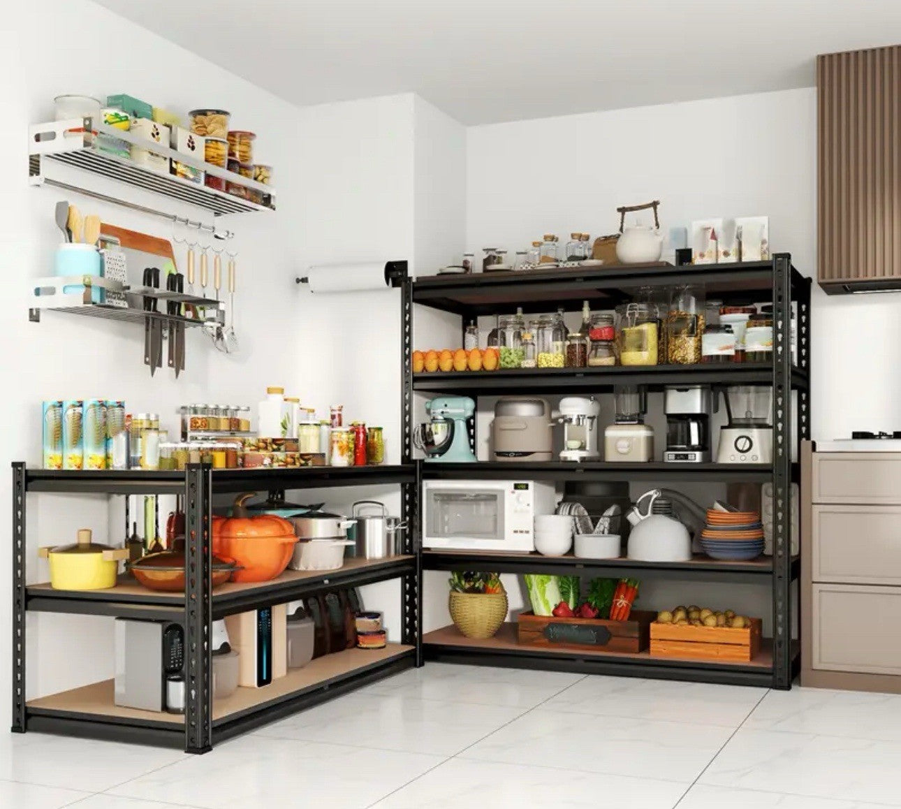 Heavy Duty 5 Tier Metal Shelves - 72" H Storage Shelves, 2000LBS Capacity
