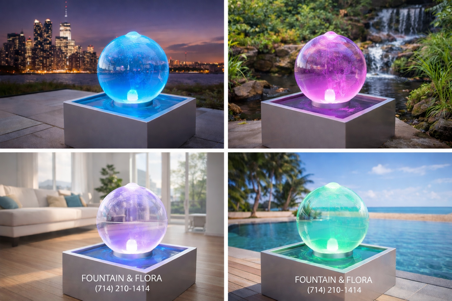 24-Inch Acrylic Sphere Fountain – Complete Kit