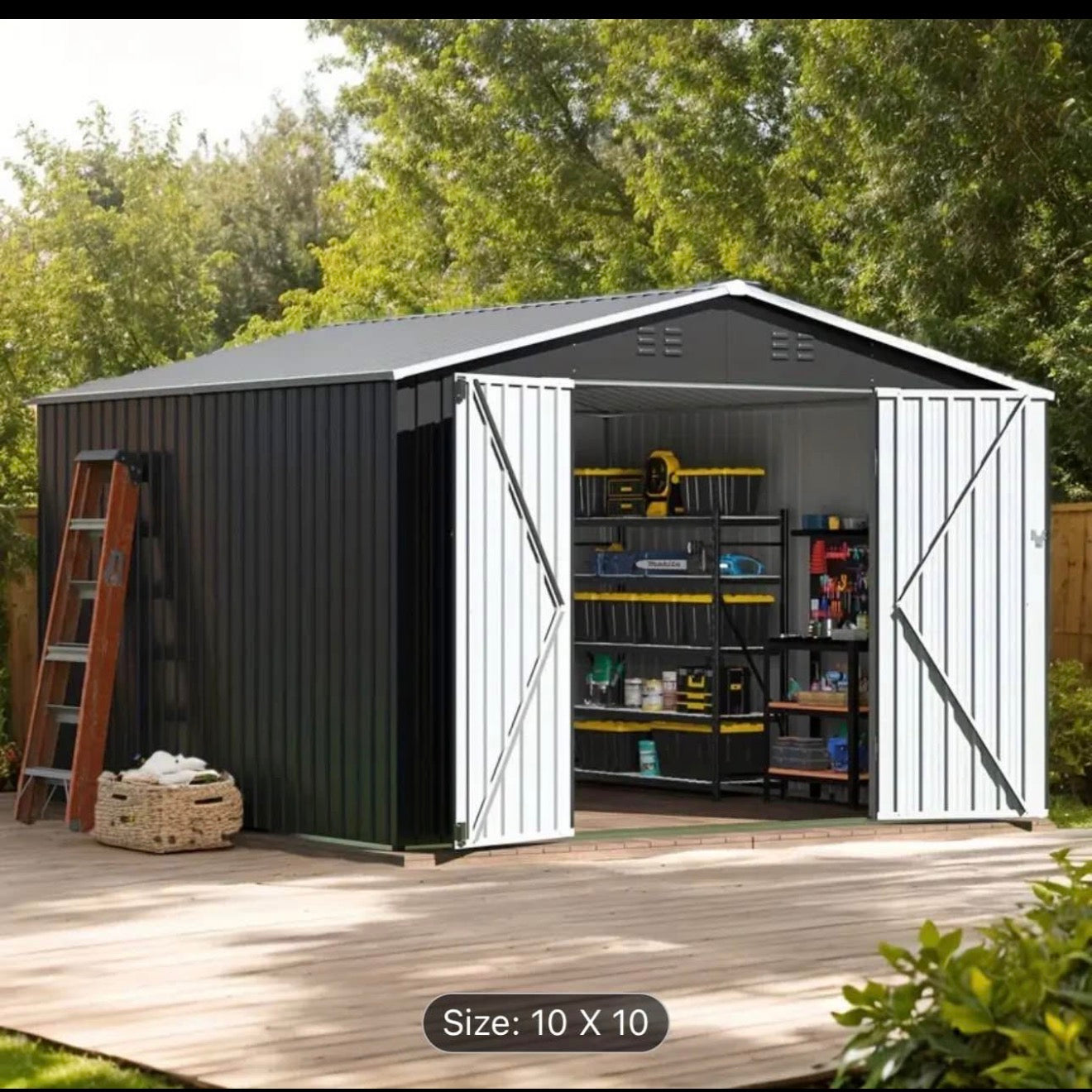 10×10 ft Metal Storage Shed