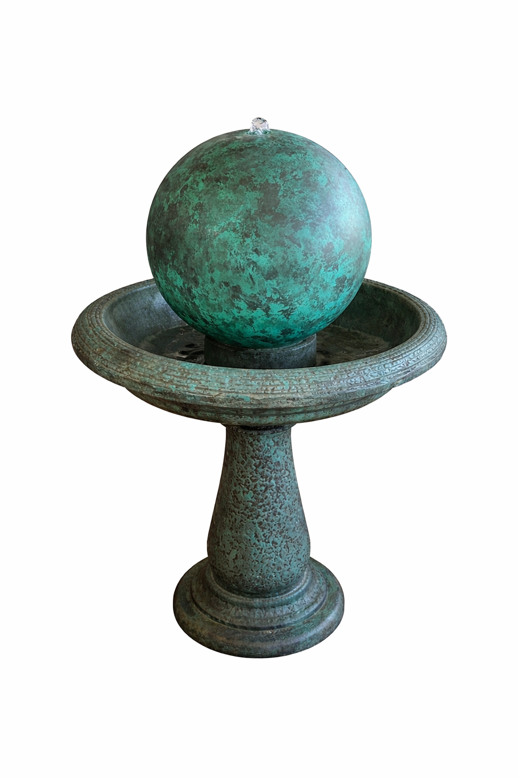 Modern Pedestal Sphere Fountain – Luxury Outdoor Statement (40”)