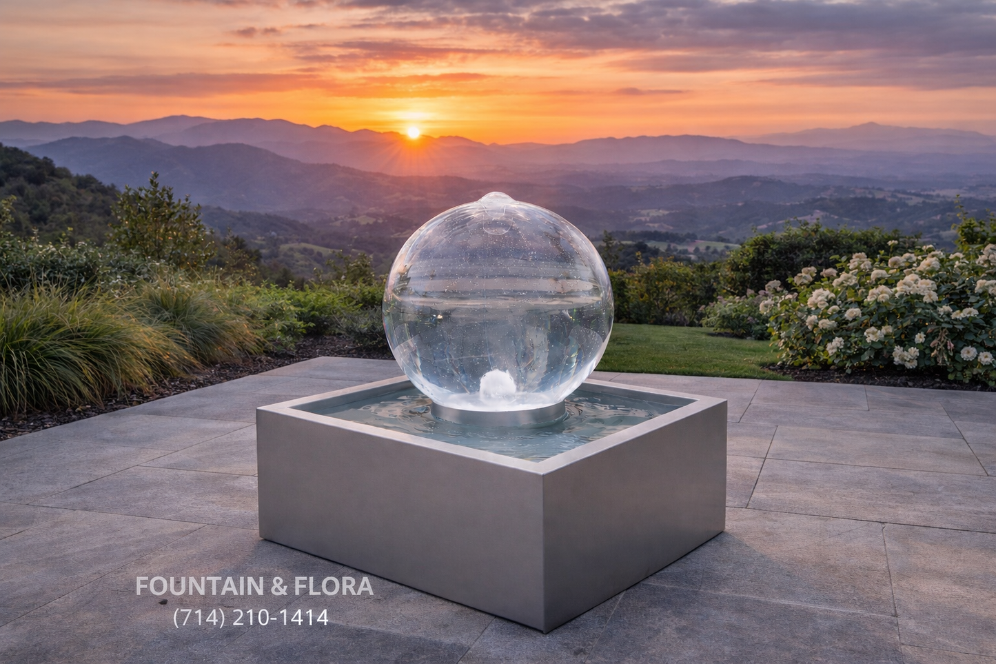 24-Inch Acrylic Sphere Fountain – Complete Kit