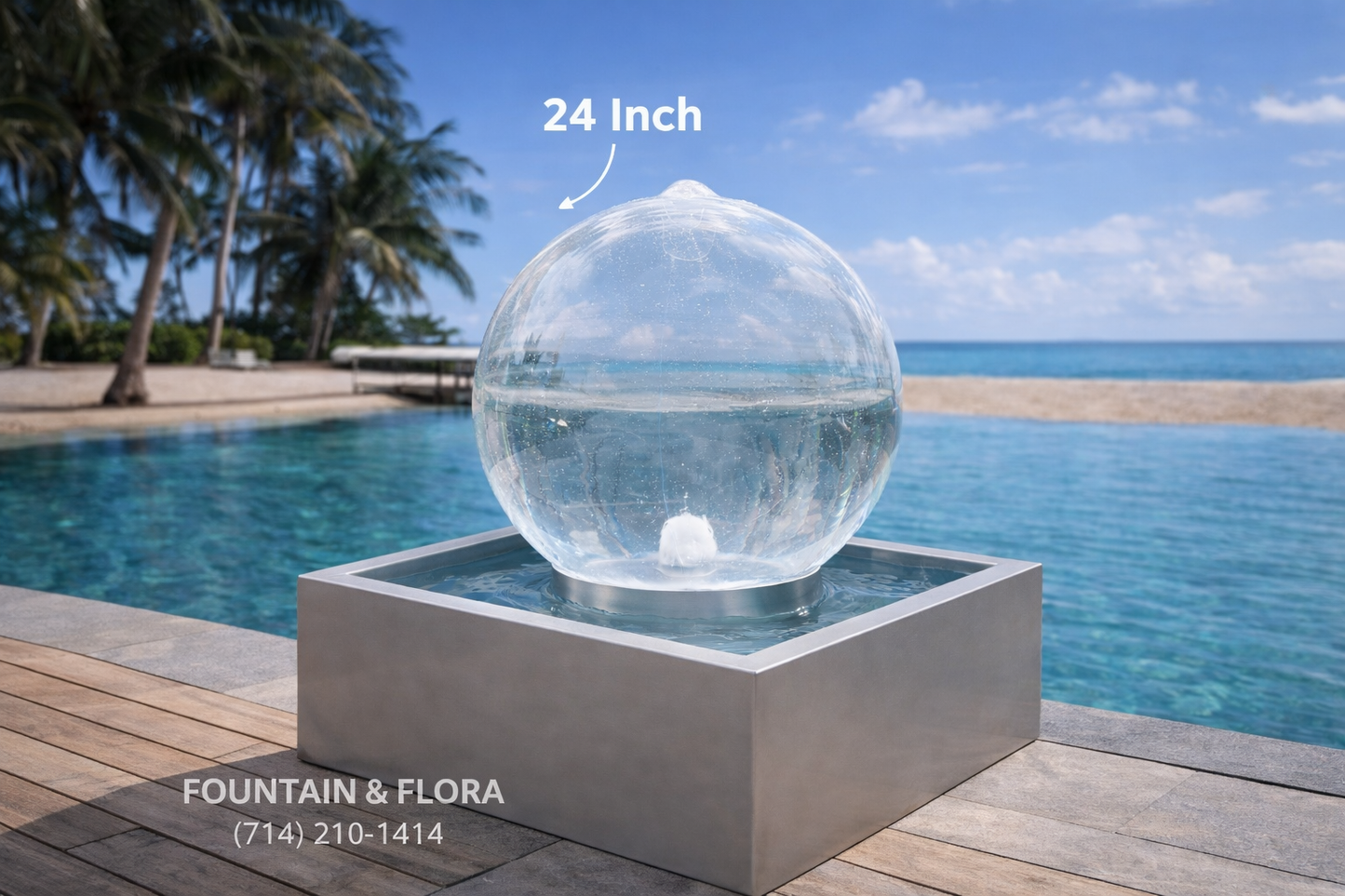 24-Inch Acrylic Sphere Fountain – Complete Kit