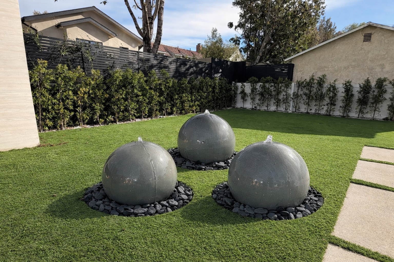 24” Concrete spheres water feature