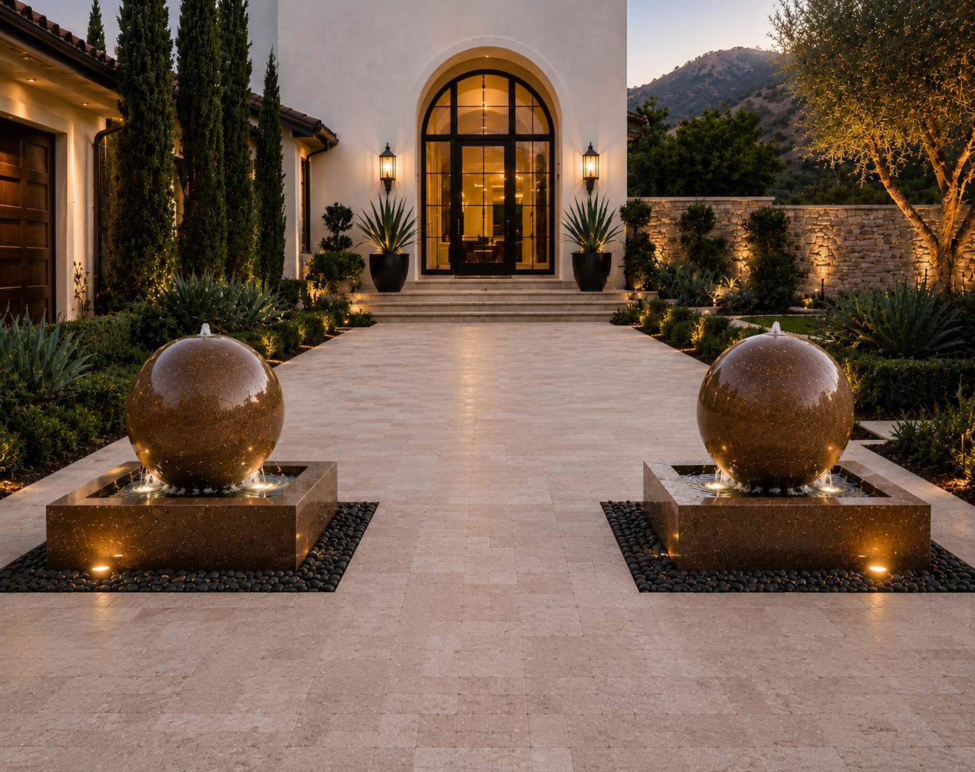 Luxurious 30'' Concrete Sphere with a showing basin