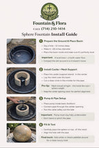 Fuente esférica de hormigón de 24" (juego de 2) - Característica de agua para exteriores