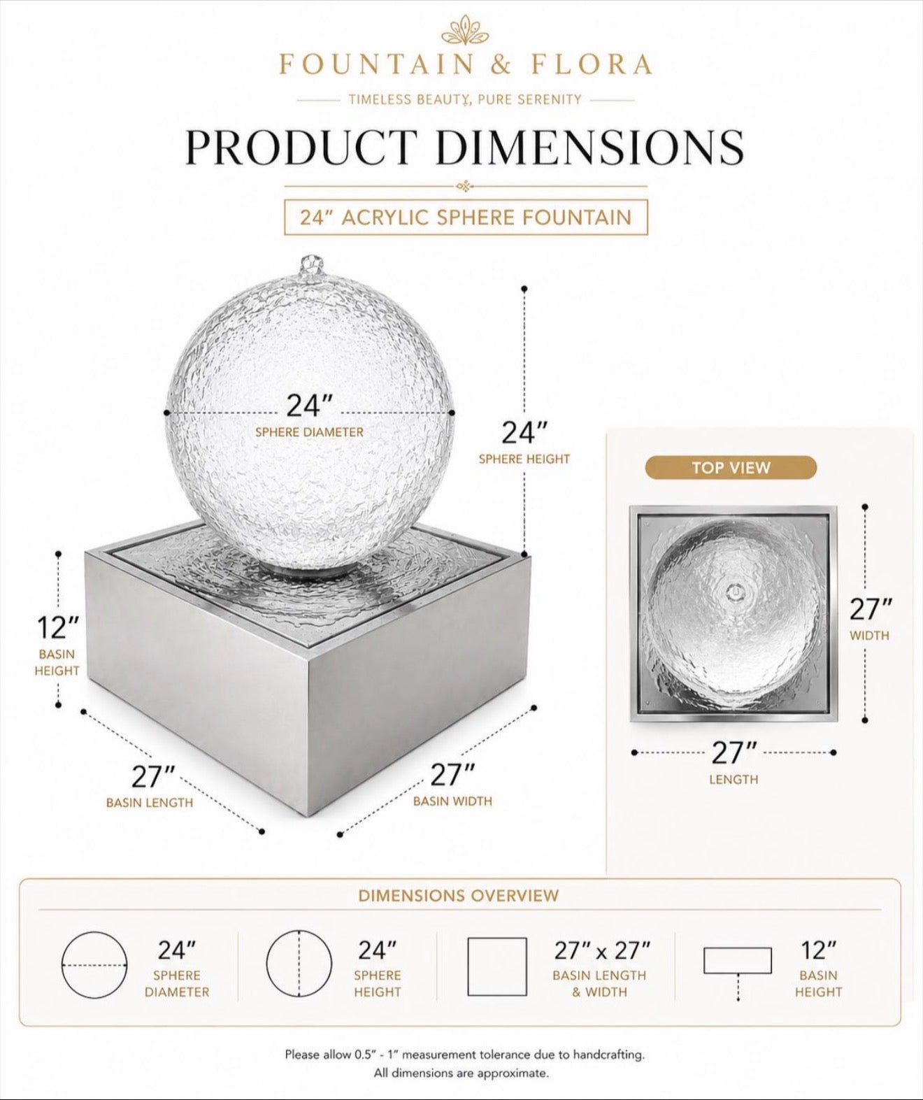 Acrylic Sphere Fountain (LED Kit)