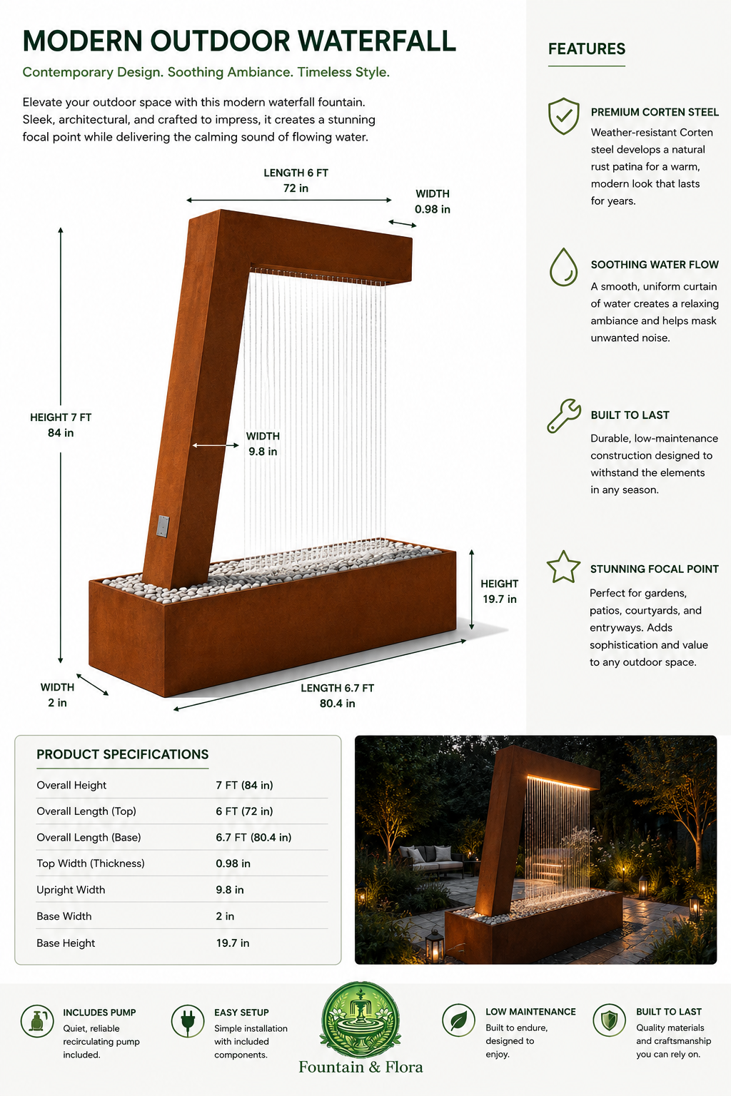 Modern Water Curtain Fountain