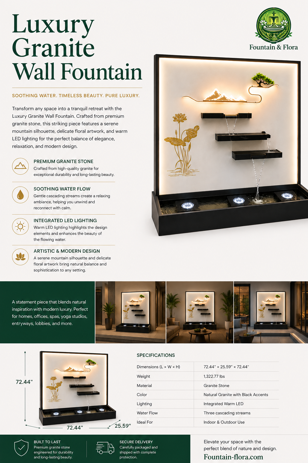 Luxury Granite Wall Fountain