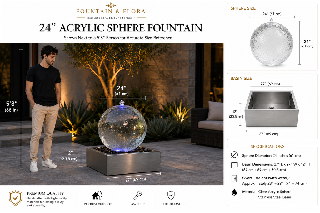 Acrylic Sphere Fountain (LED Kit)