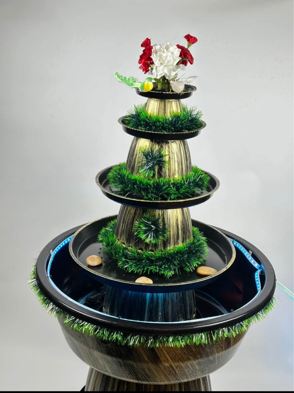 4ft Outdoor Resin Fountain with LED Lights – Garden & Patio Water Feature