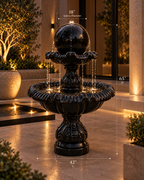 Luxury Two-Tier Sphere Fountain – Concrete Water Feature