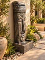 Zen Buddha Concrete Water Fountain