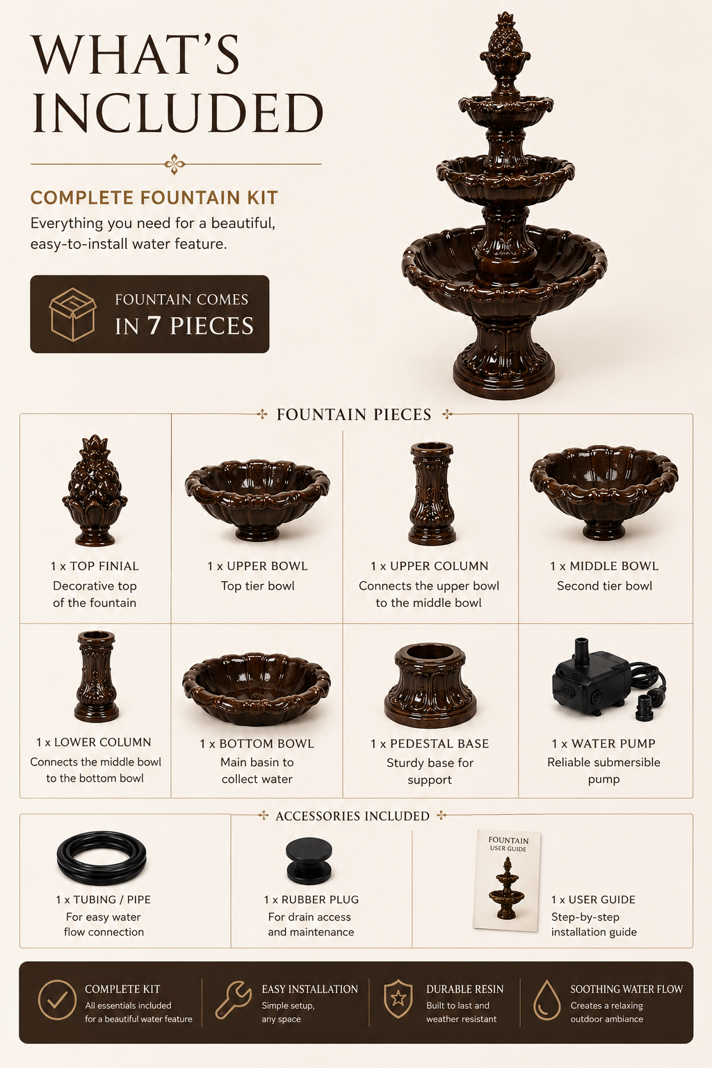 Three Tier Classic Fountain