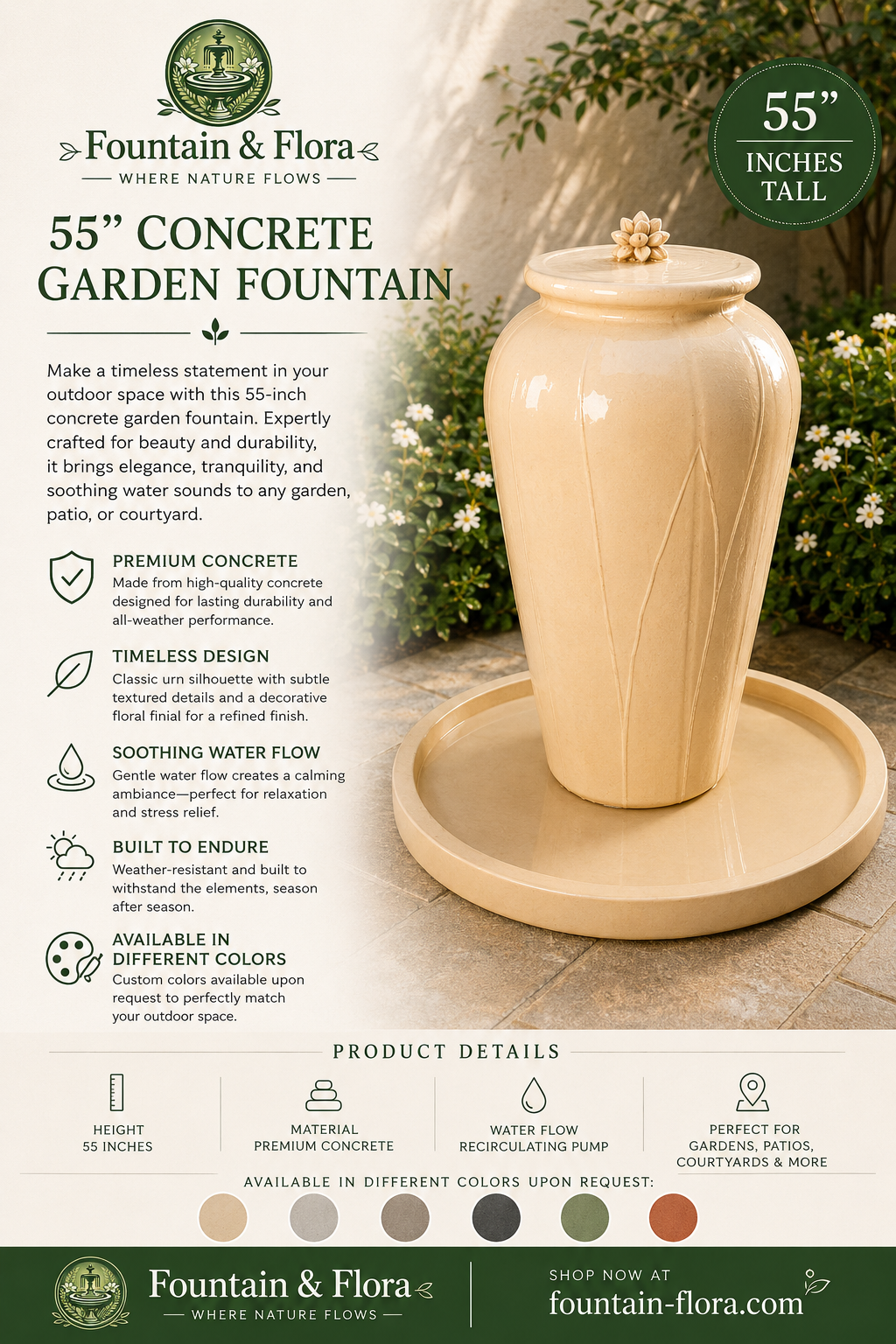 Elegant Urn Water Fountain