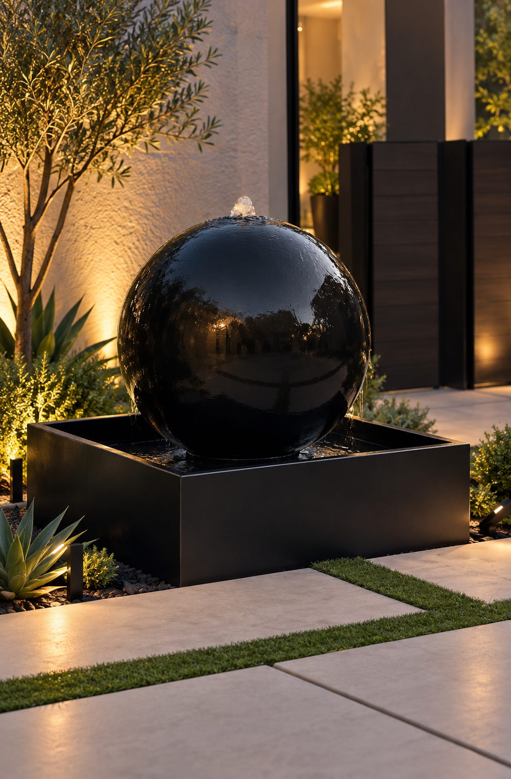 Luxurious 30'' Concrete Sphere with a showing basin