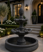 4 FT Two-Tier Concrete Fountain | customizable color | Complete Water Feature kit