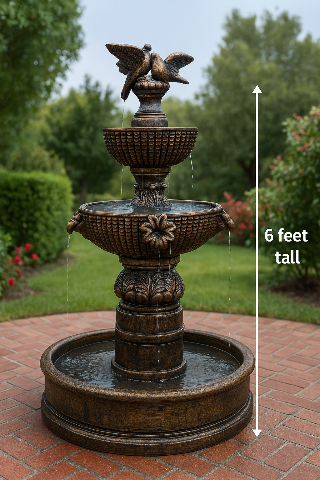 6-7 ft concrete Birds Fountain