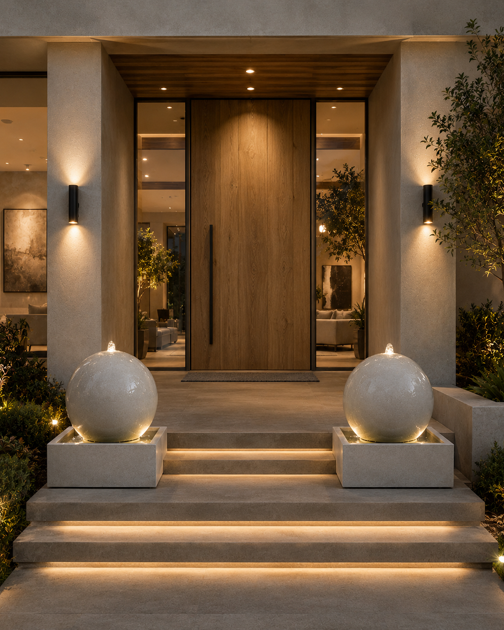 20” Concrete Sphere Fountain with 24” Basin