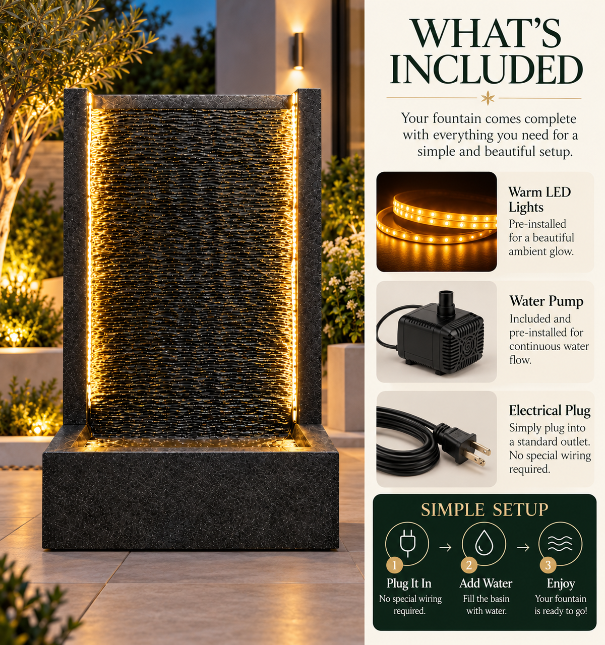 Waterfall Fiberglass Fountain
