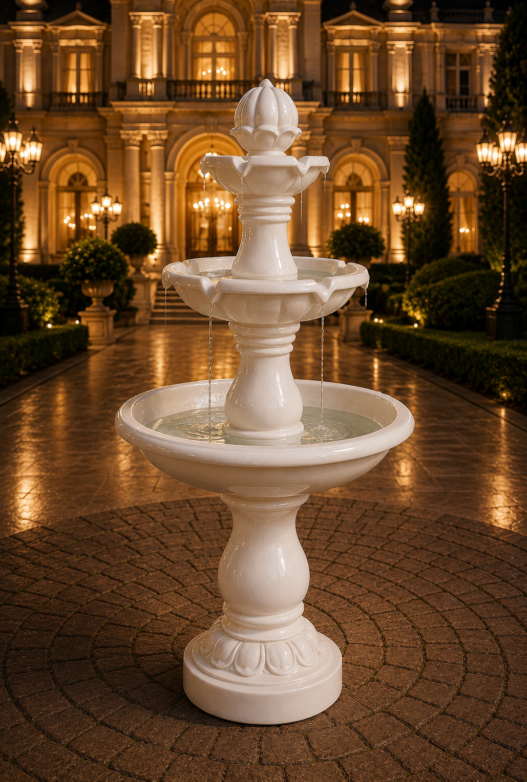 Luxury Three-Tier Garden Courtyard Fountain (4 ft)