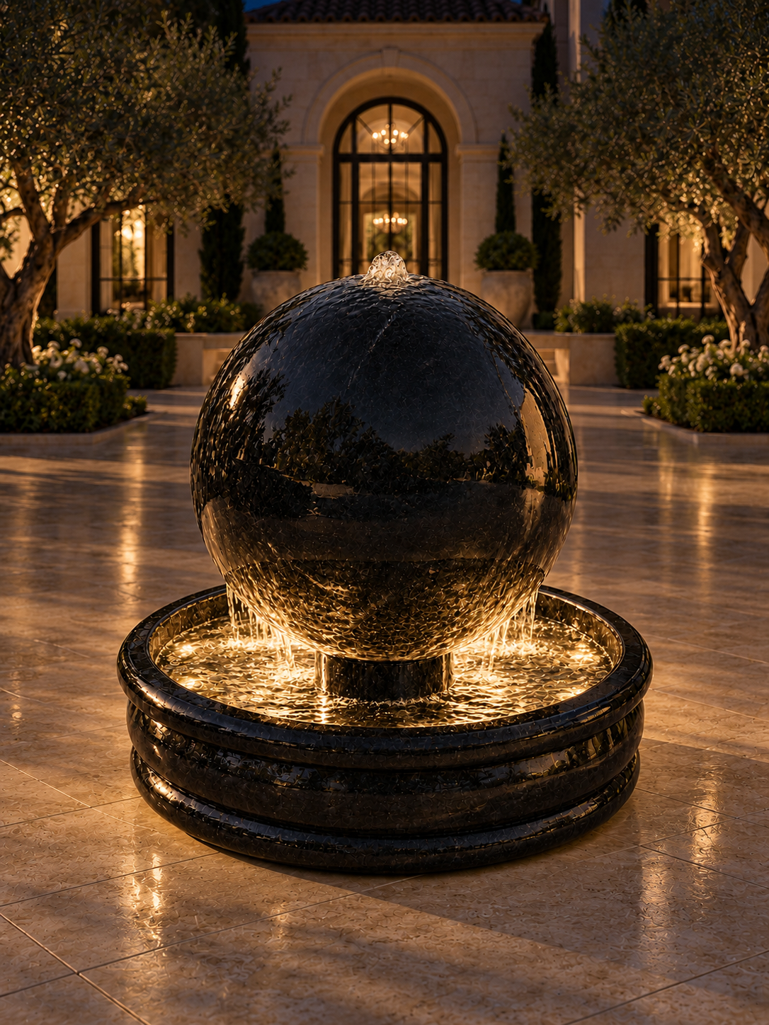 Luxury Oversized Concrete Sphere Fountain