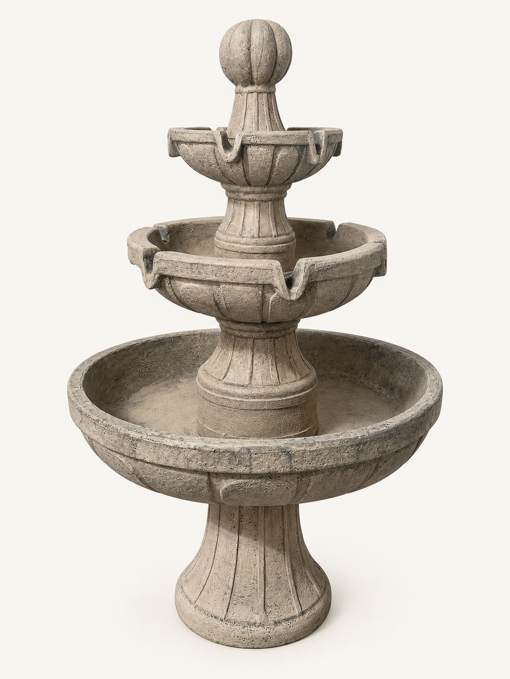 Three-Tier Concrete Garden Fountain