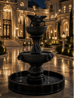 Elegant Concrete Birds Fountain 6-7 ft