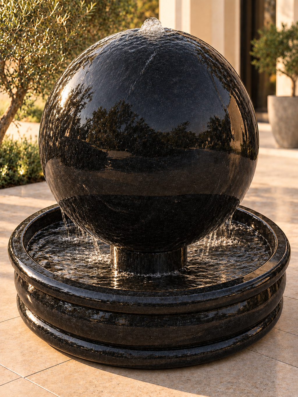 Luxury Oversized Concrete Sphere Fountain