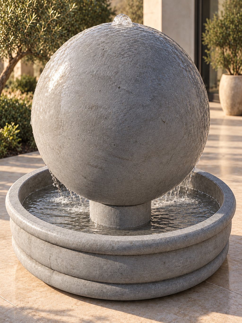 Luxury Oversized Concrete Sphere Fountain