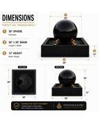 Luxurious 30'' Concrete Sphere with a showing basin