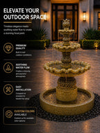 Classic Italian 3-Tier Concrete Fountain