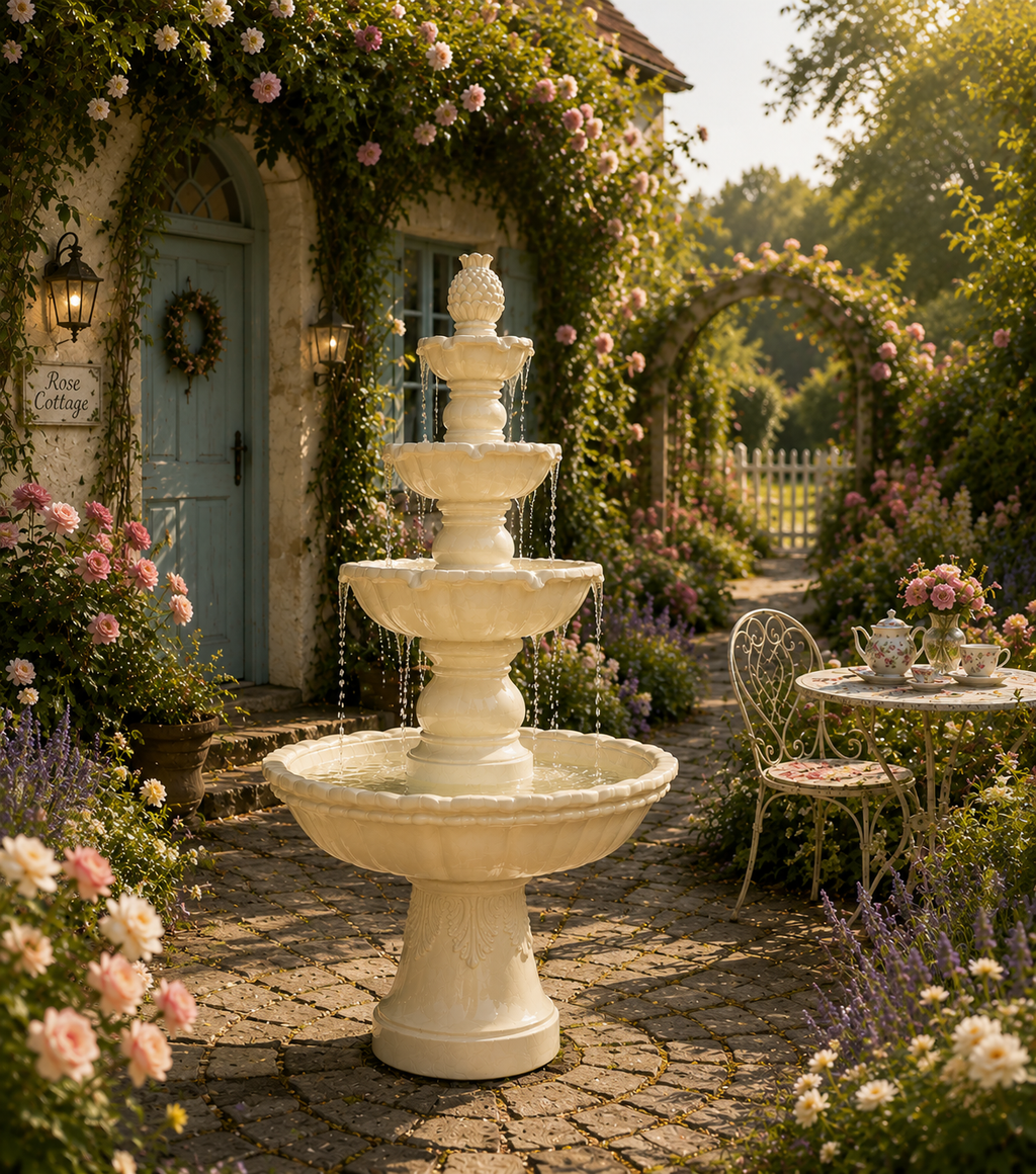 Timeless Four-Tiered Garden Fountain