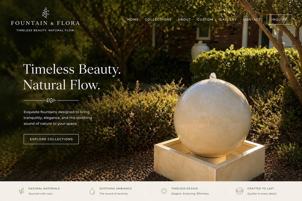24” Basin Fountain with 20” Concrete Sphere – Full Kit (etsy image id: 7988327264)