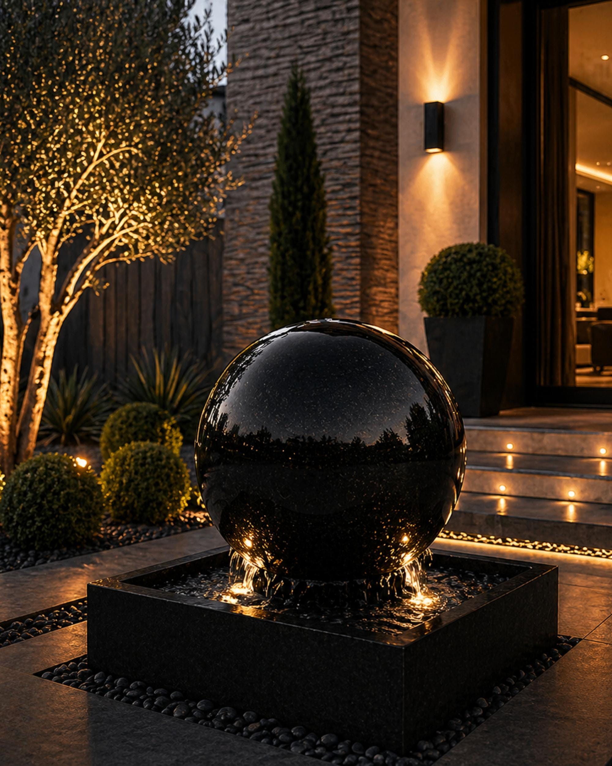 24” Basin Fountain with 20” Concrete Sphere – Full Kit (etsy image id: 7988345592)