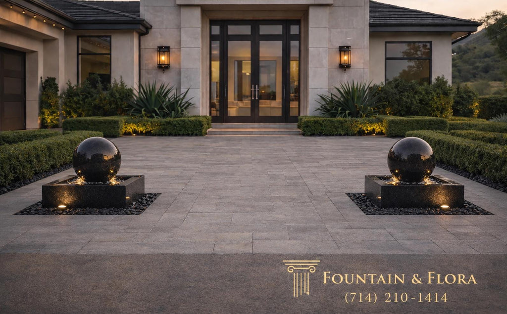 24” Basin Fountain with 20” Concrete Sphere – Full Kit (etsy image id: 8036304659)
